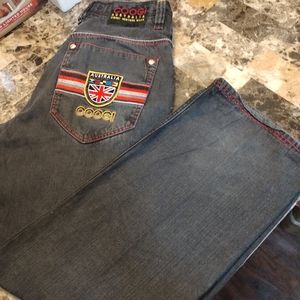 Coggi Authentic Australian Men's Embroidered Denim Jeans Size 34 x 34